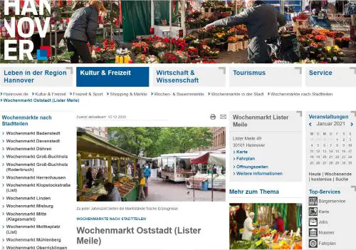 Wochenmarkt Oststadt - Lister Meile Hannover-Oststadt