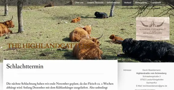 Highland Cattle vom Schneeberg Lauda-Königshofen Sachsenflur