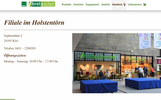 Bio-Bäckerei Brotgarten Holstentörn Kiel
