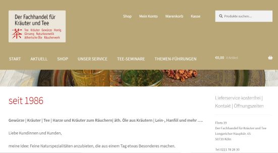 Flora 19 - Fachhandel für Kräuter und Tee Köln-Longerich