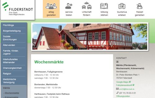 Wochenmarkt Filderstadt - Bonlanden Filderstadt - Bonlanden