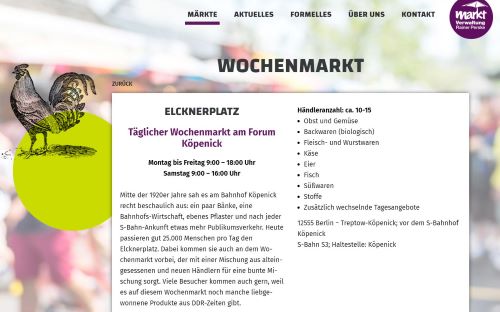 Wochenmarkt Elcknerplatz Berlin-Treptow-Köpenick
