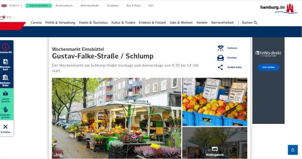 Eimsbütteler Wochenmarkt am Schlump Hamburg - Eimsbüttel