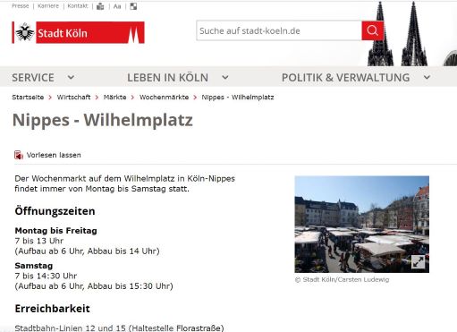 Wochenmarkt Köln-Nippes Köln-Nippes