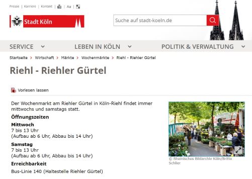 Wochenmarkt Köln-Riehl Köln-Riehl
