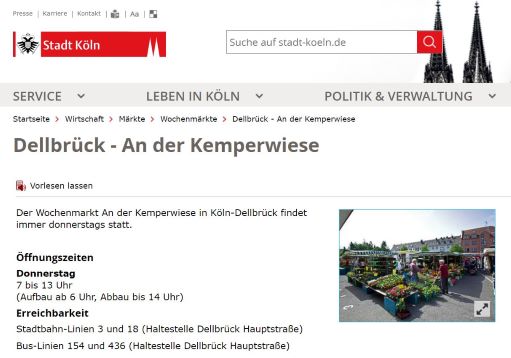 Wochenmarkt Köln-Dellbrück Köln-Dellbrück