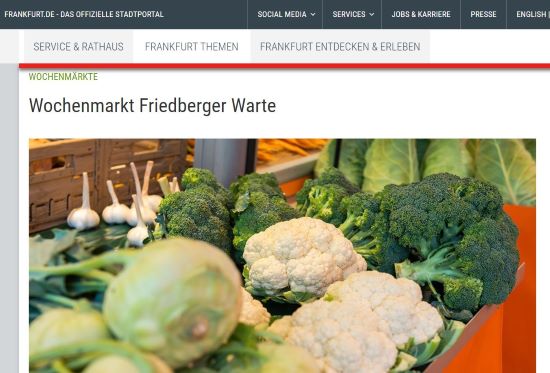 Wochenmarkt Friedberger Warte Frankfurt - Nordend