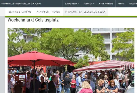 Wochenmarkt Celsiusplatz Frankfurt - City West