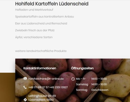 Hohlfeld Kartoffeln Lüdenscheid