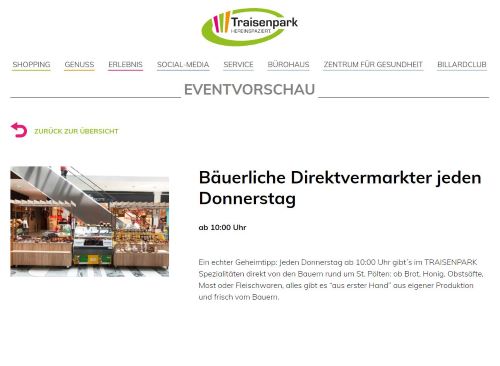 Bauernmarkt im Einkaufs- und Freizeitzentrum Traisenpark Sankt Pölten