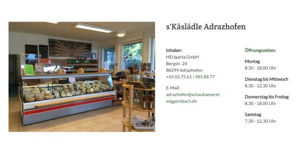 s'Käslädle Adrazhofen Leutkirch im Allgäu - Adrazhofen