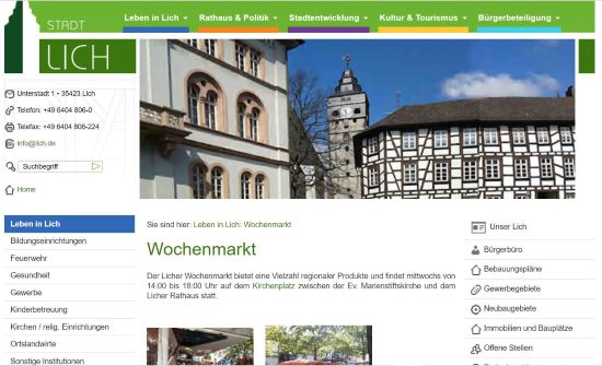 Wochenmarkt Lich Lich