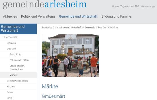 Wochenmarkt Arlesheim - Arleser Gmüesmärt Arlesheim