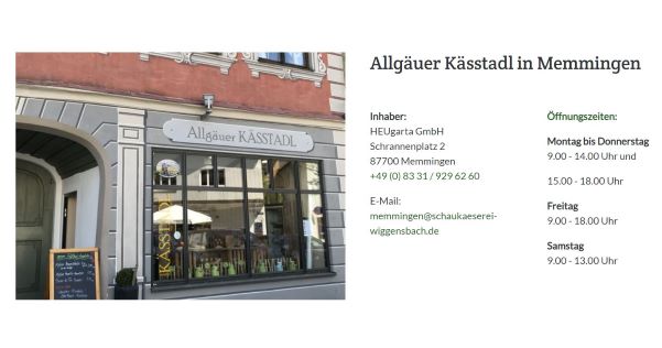 Allgäuer Kässtadl am Schrannenplatz Memmingen