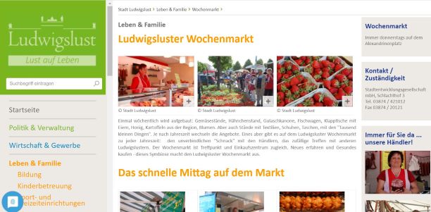 Wochenmarkt Ludwigslust Ludwigslust