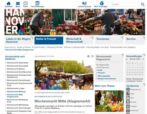 Wochenmarkt Klagesmarkt Hannover-Mitte