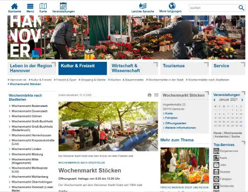 Wochenmarkt Stöcken Hannover-Stöcken