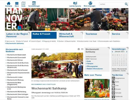 Wochenmarkt Sahlkampmarkt Hannover-Sahlkamp