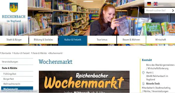 Wochenmarkt Reichenbach Reichenbach im Vogtland