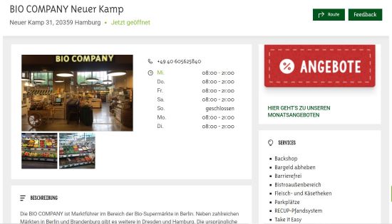 BIO COMPANY Hamburg Neuer Kamp Hamburg-St. Pauli-Karolinenviertel