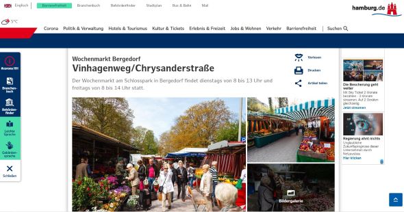 Wochenmarkt am Schlosspark in Bergedorf Hamburg-Bergedorf