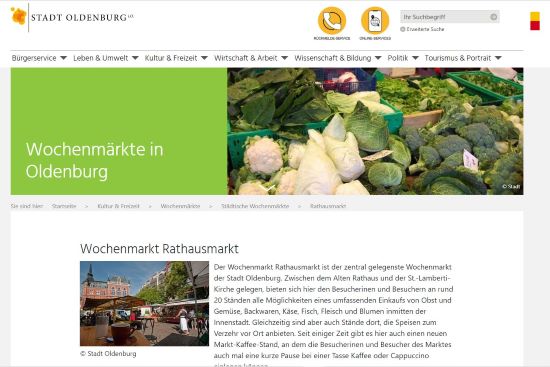 Oldenburger Wochenmarkt auf dem Rathausmarkt Oldenburg