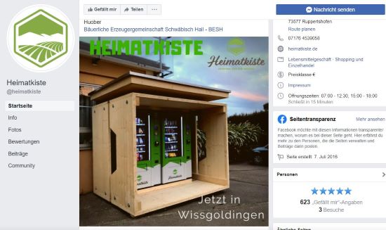Verkaufautomat von Heimatkiste  Waldstetten-Wissgoldingen