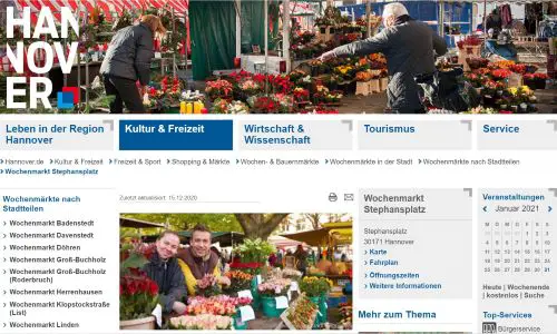 Wochenmarkt Stephansplatz Hannover-Südstadt