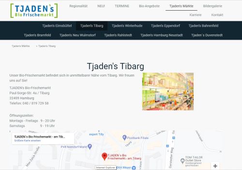 TJADEN`s Bio Frischemarkt am Tibarg Hamburg-Niendorf