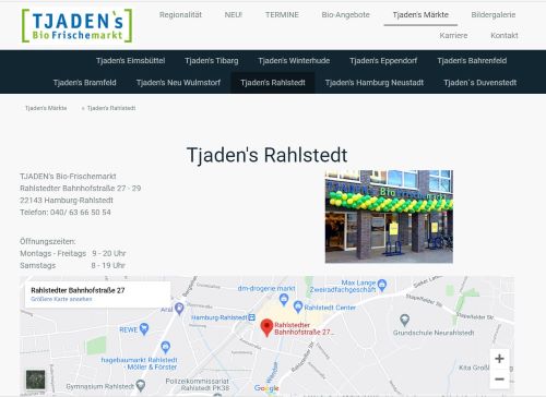 TJADEN`s Bio Frischemarkt Rahlstedt Hamburg-Rahlstedt