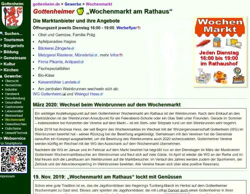 Gottenheimer Wochenmarkt am Rathaus Gottenheim