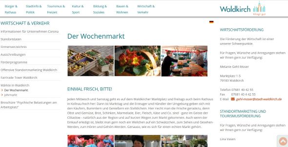 Wochenmarkt Waldkirch - Marktplatz Waldkirch