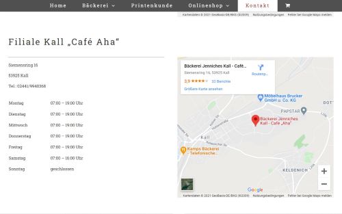 Bäckerei Jenniches - Café Aha in Kall Kall