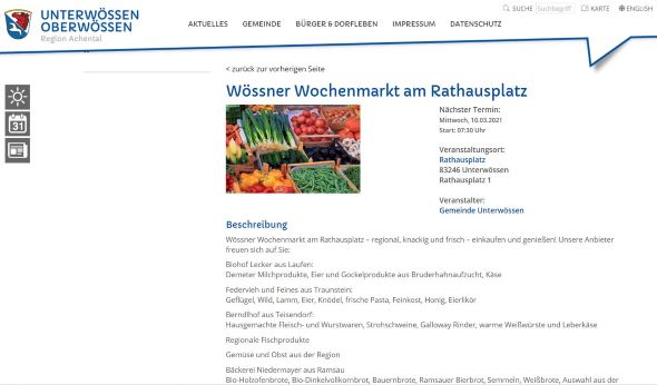 Wössner Bauernmarkt Unterwössen