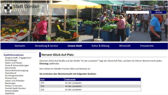 Wochenmarkt Hervest Dorsten-Hervest