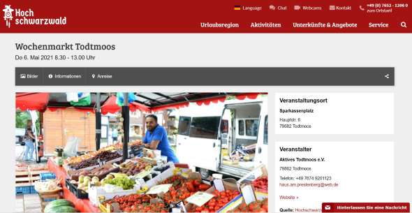 Wochenmarkt Todtmoos Todtmoos