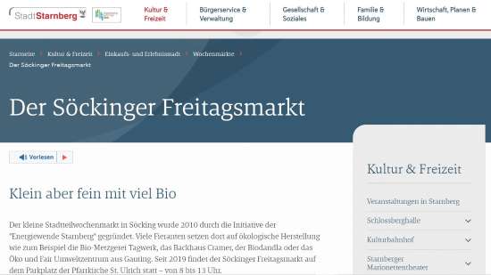 Söckinger Freitagsmarkt (Bio) Starnberg-Söcking