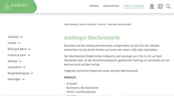 Amberger Wochenmarkt Amberg