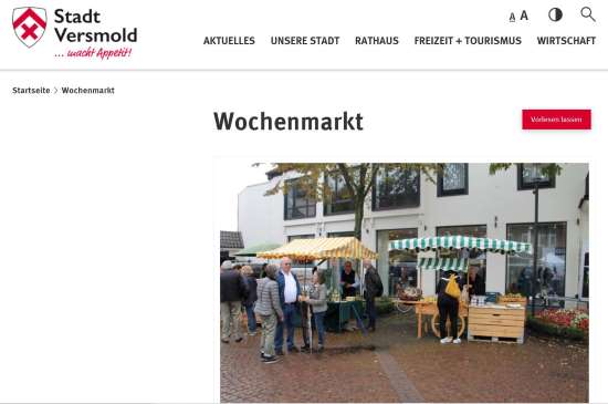 Wochenmarkt Versmold Versmold