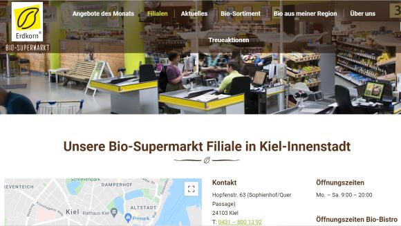 Erdkorn Bio-Supermarkt in Kiel-Innenstadt Kiel