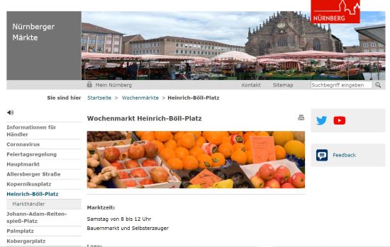 Nürnberger Wochenmarkt Heinrich-Böll-Platz Nürnberg-Langwasser