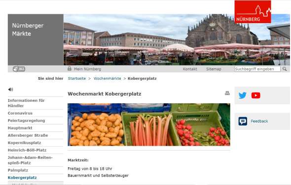 Nürnberger Wochenmarkt Kobergerplatz Nürnberg