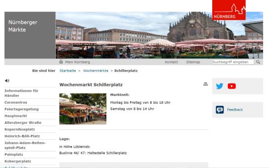 Nürnberger Wochenmarkt Schillerplatz Nürnberg-Maxfeld