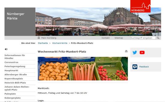 Nürnberger Wochenmarkt Fritz-Munkert-Platz Nürnberg-Ziegelstein