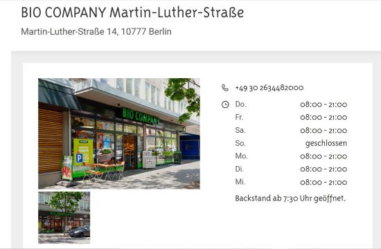 BIO COMPANY Martin-Luther-Straße Berlin-Schöneberg