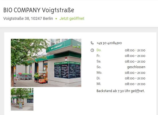 BIO COMPANY Voigtstraße Berlin-Friedrichshain