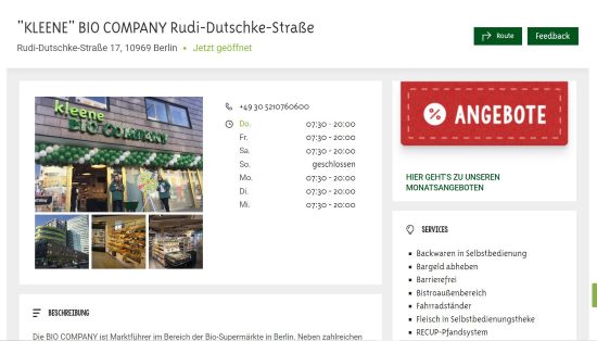 kleene BIO COMPANY Rudi-Dutschke-Straße Berlin-Keuzberg