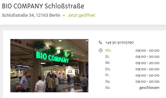 BIO COMPANY Steglitz - Schloßstraße Berlin-Steglitz