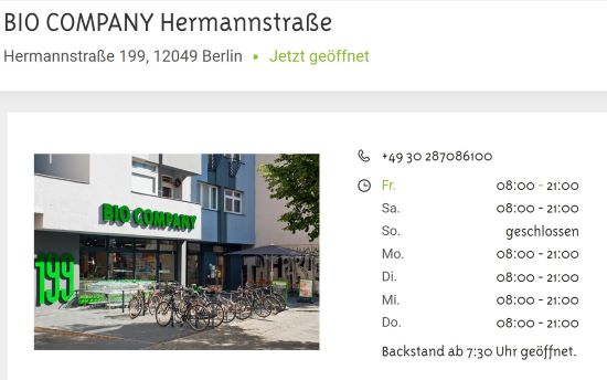 BIO COMPANY Hermannstraße in Neukölln Berlin-Neukölln