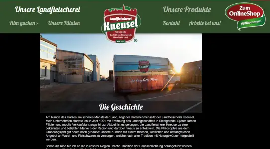 Landfleischerei Kneusel Produktion und Unternehmenssitz Mansfeld OT Siebigerode